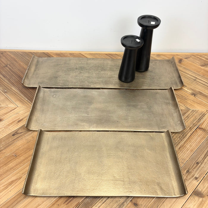 Antiqued Rectangular Curled Trays