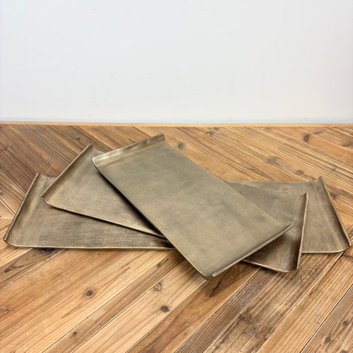 Antiqued Rectangular Curled Trays