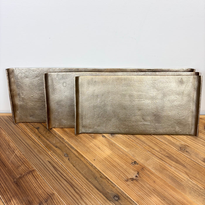 Antiqued Rectangular Curled Trays