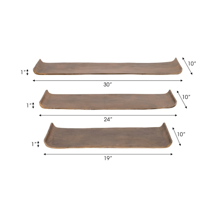 Antiqued Rectangular Curled Trays
