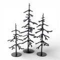 Black Metal Trees, Set of 3