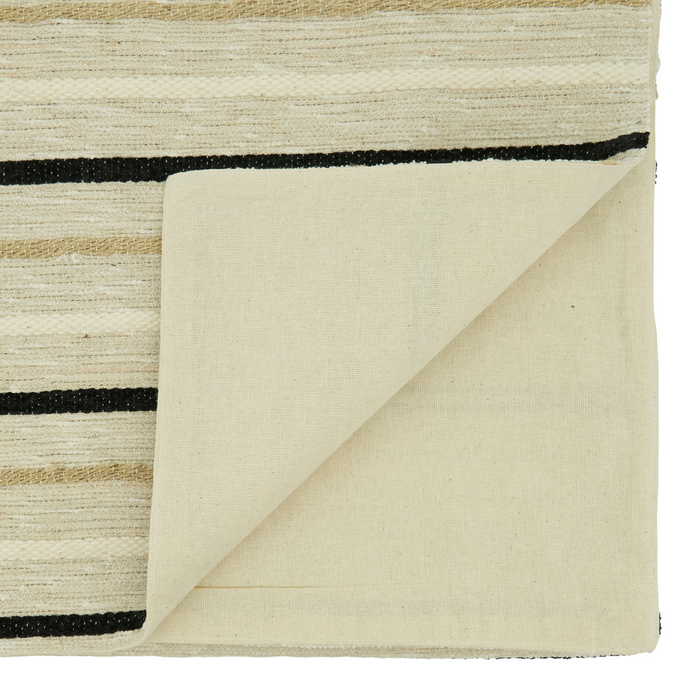 Black & Tan Striped Table Runner