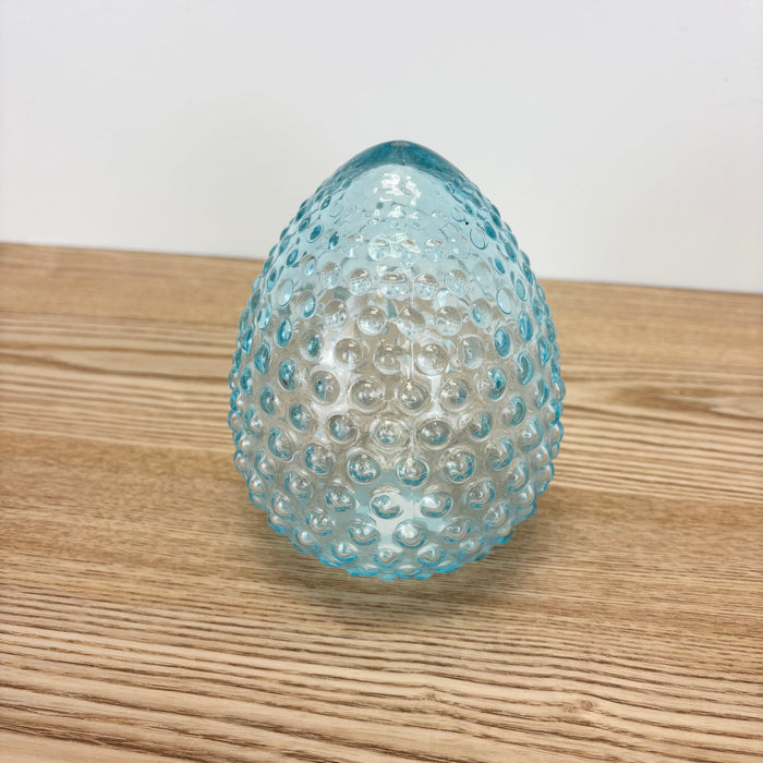 Blue Hobnail Glass Egg
