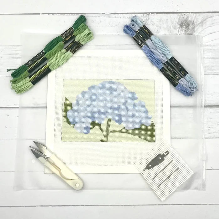 Blue Poppy Designs Blue Hydrangea 6x4 Needlepoint Kit