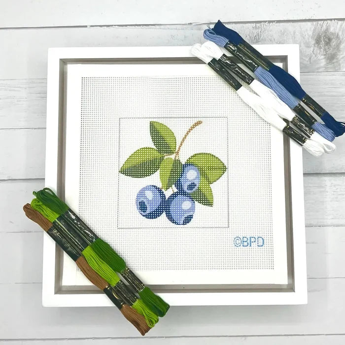 Blue Poppy Designs Blueberries Needlepoint Kit