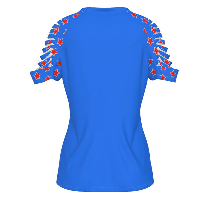 Bombshell Brigade All-Over Print Women's Ripped T-Shirt