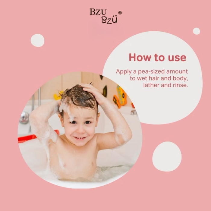 BzuBzu Kids Travel Kit Shampoo 50ML + Hair Treatment 50ML + Body Wash 50ML