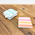 Check & Stripe Coasters - Set of 4