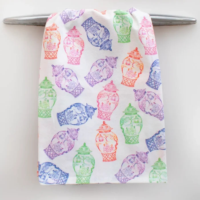 Taylor Paladino Colorful Ginger Jars Tea Towel