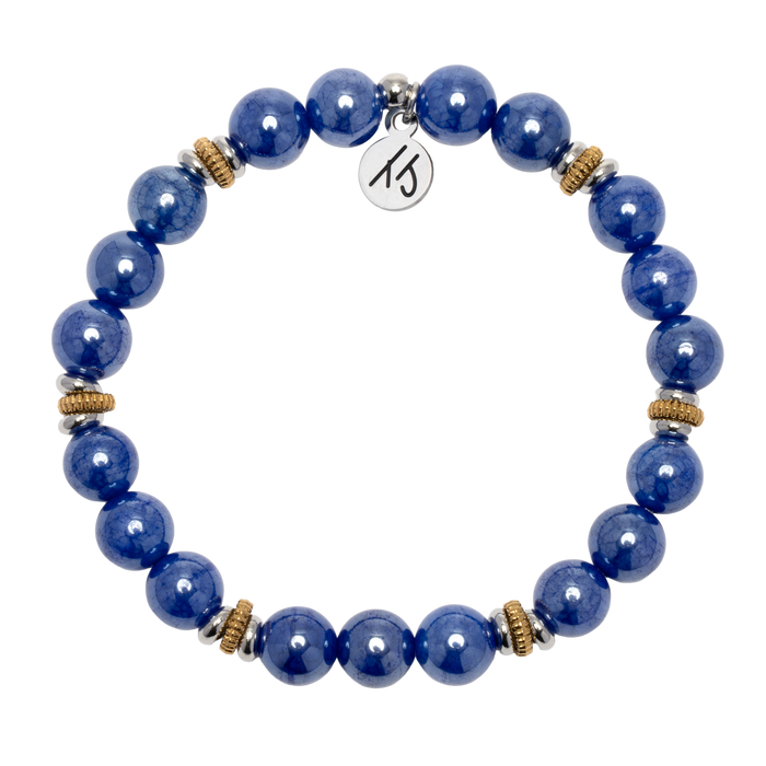 Courage Within Collection- Navy Agate Gemstone Bracelet
