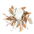 Cream And Orange Bay Leaf Candle Ring
