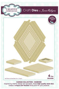 amie Rodgers Canvas Collection Diamond die set to create easy to build canvas and frame effects on your projects.  They are easy to construct and incredibly versatile, simply fold on the score lines and glue to create focal points for your projects. Includes 4 dies. Size: 4.6" x 3.4". Available at embellishaway.ca in Bowmanville Ontario Canada.
