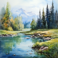 Distant Mountain  Paint by Numbers Kit