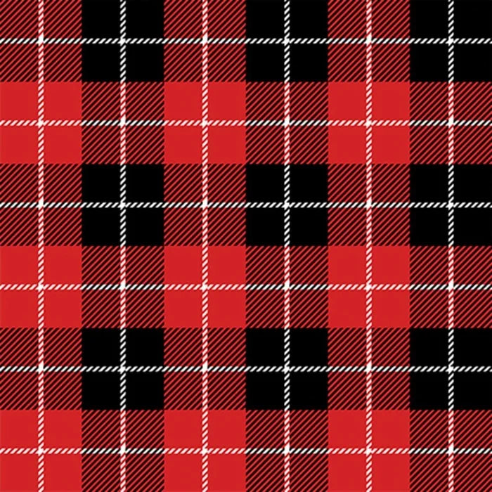 Double Sided Cotton Blanket - Holiday Plaid Red Cotton