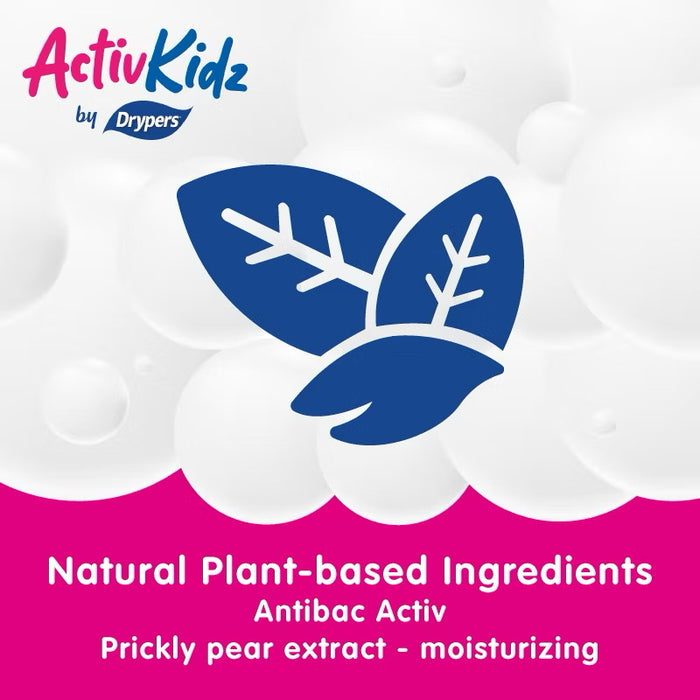 Drypers ActivKidz Antibac Moistfoam Hair and Body Wash Prickly Pear and Fruity Fresh 550ml