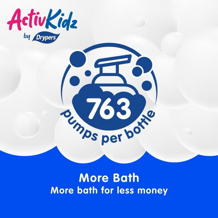 Drypers ActivKidz Antibac Moistfoam Hair and Body Wash Prickly Pear and Super Berries 550ml