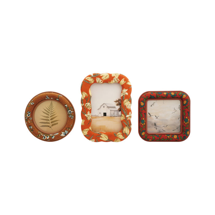 Embroidered Photo Frame with Floral Pattern, 3 Styles