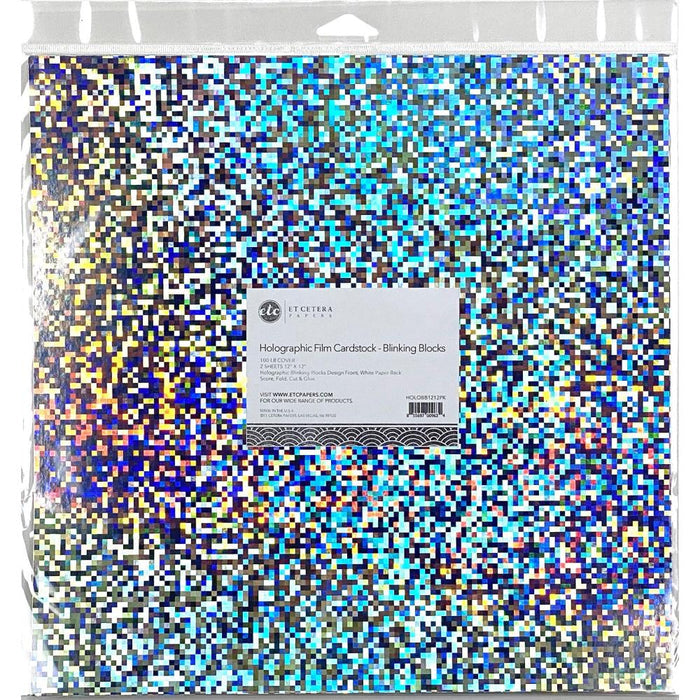 ETC Papers - Holographic Film Cardstock 12X12 2/Pkg - Blinking Blocks