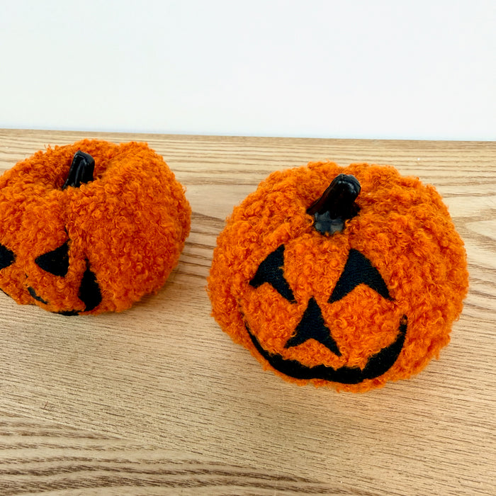 Fabric Boucle Jack-O-Lantern, Set of 3