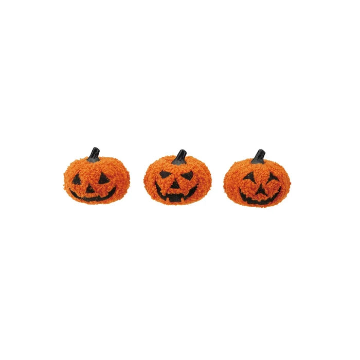 Fabric Boucle Jack-O-Lantern, Set of 3