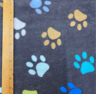 Large/Pawprints Grey/Blue/Tan