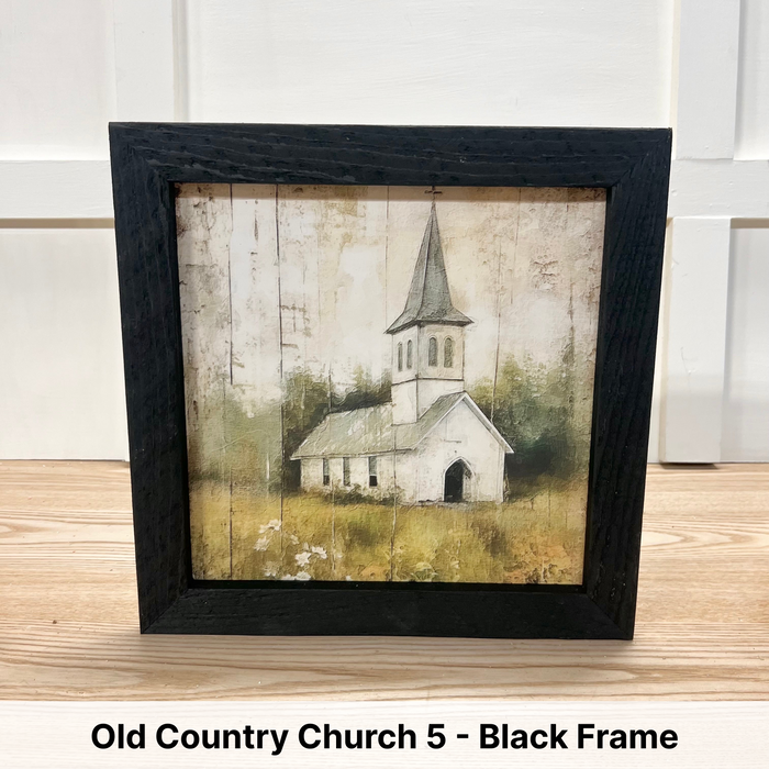 Old Country Church 5 - Black Frame