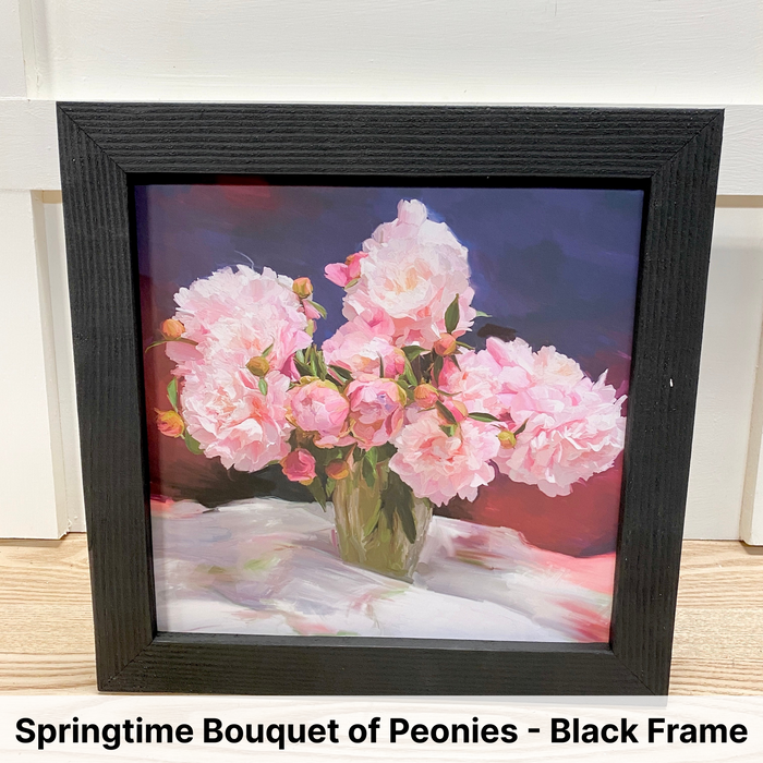 Springtime Bouquet of Peonies - Black Frame