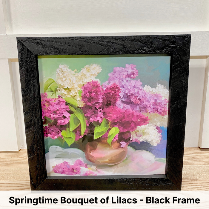 Springtime Bouquet of Lilacs - Black Frame