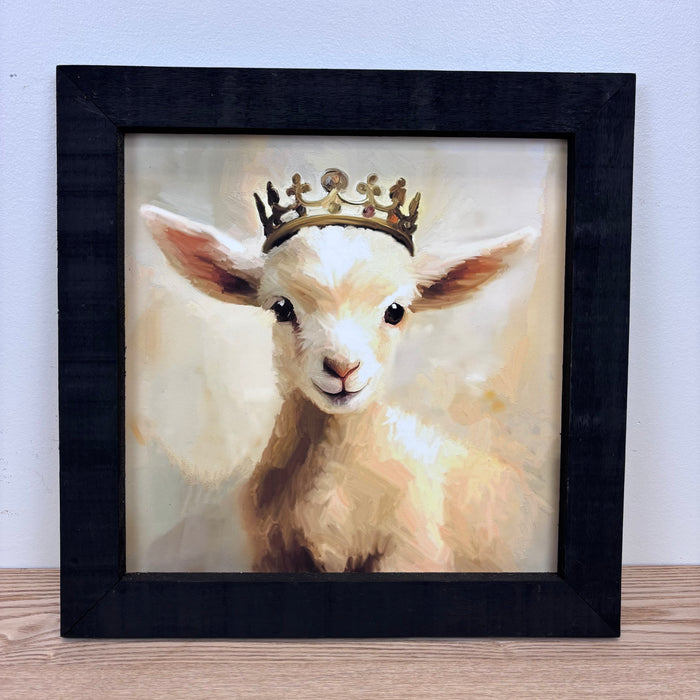 Crown on a Little Lamb - Black Frame