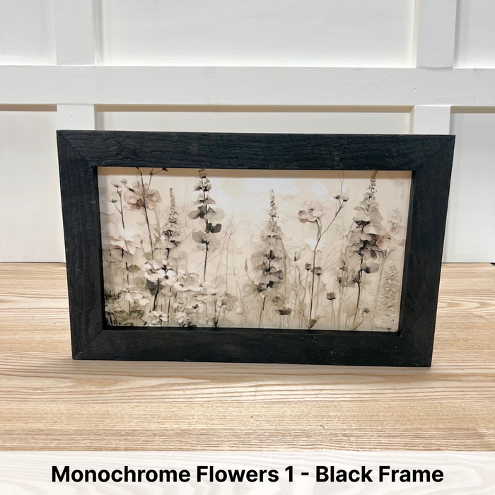 Monochrome Flowers 1 - Black Frame