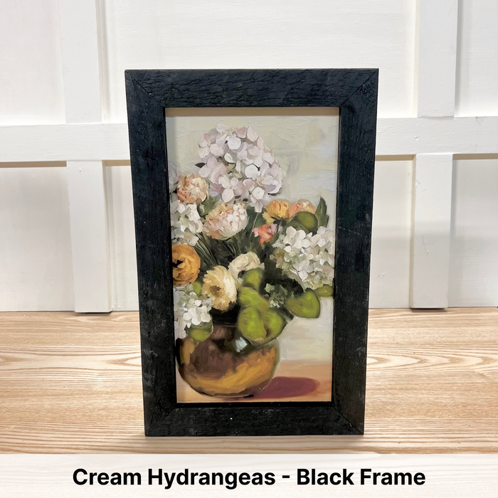 Cream Hydrangeas - Black Frame
