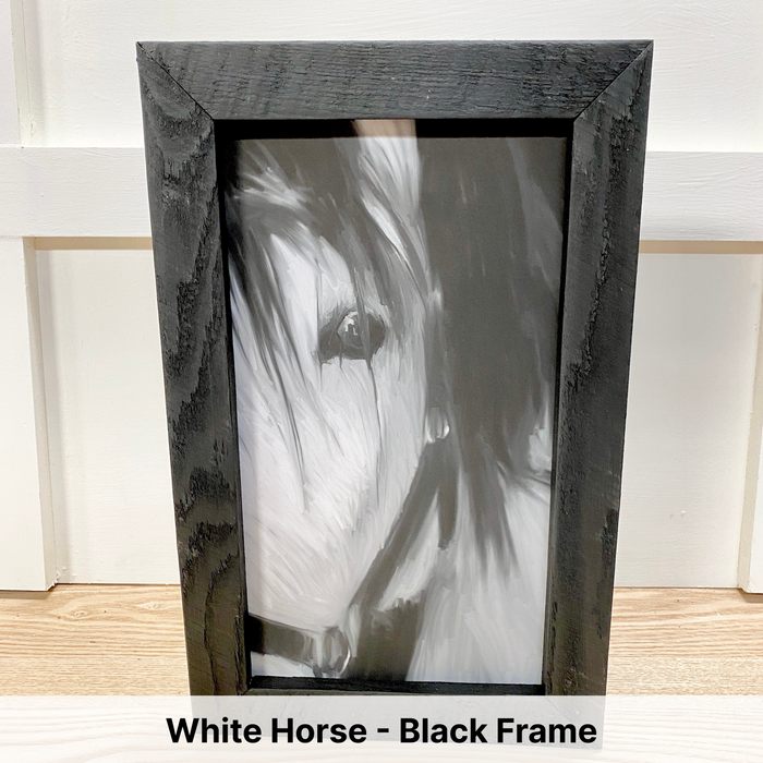 White horse - Black Frame