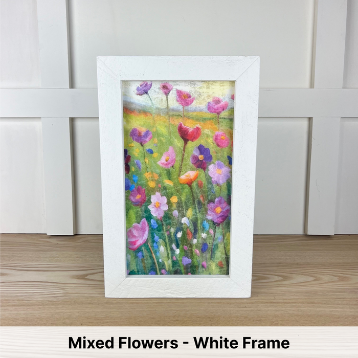 Mixed Flowers - White Frame