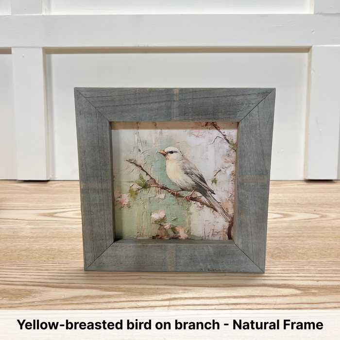 Yellow-breasted bird on branch - Natural Frame