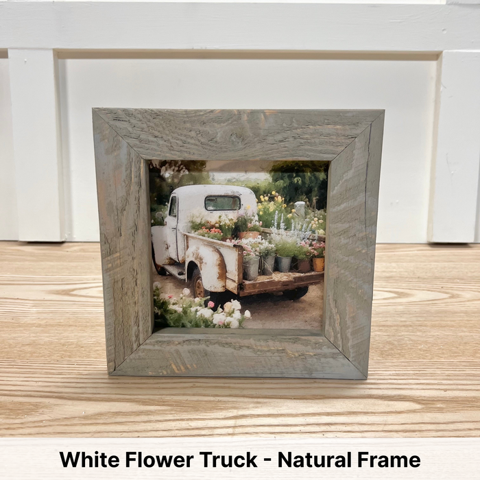White Flower Truck - Natural Frame