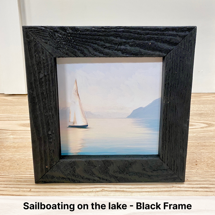 Sailboating on the lake - Black Frame