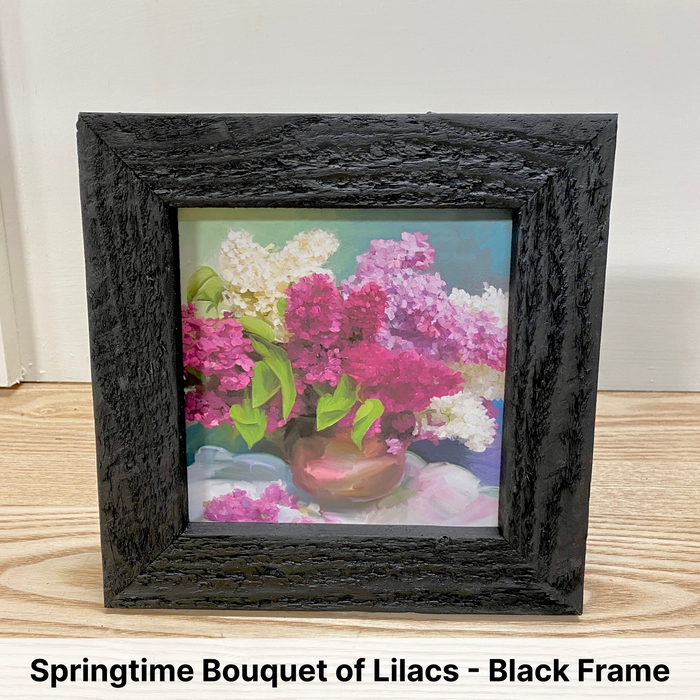 Springtime Bouquet of Lilacs - Black Frame