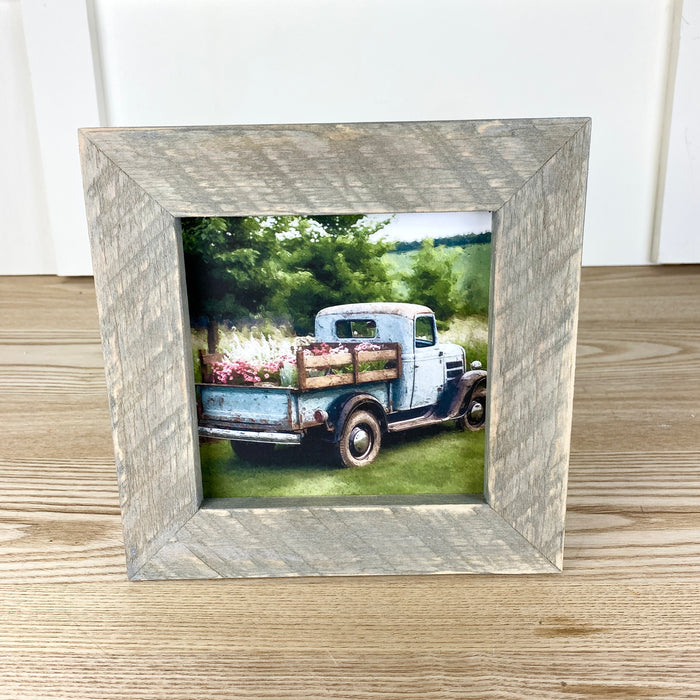 Blue Flower Truck - Natural Frame