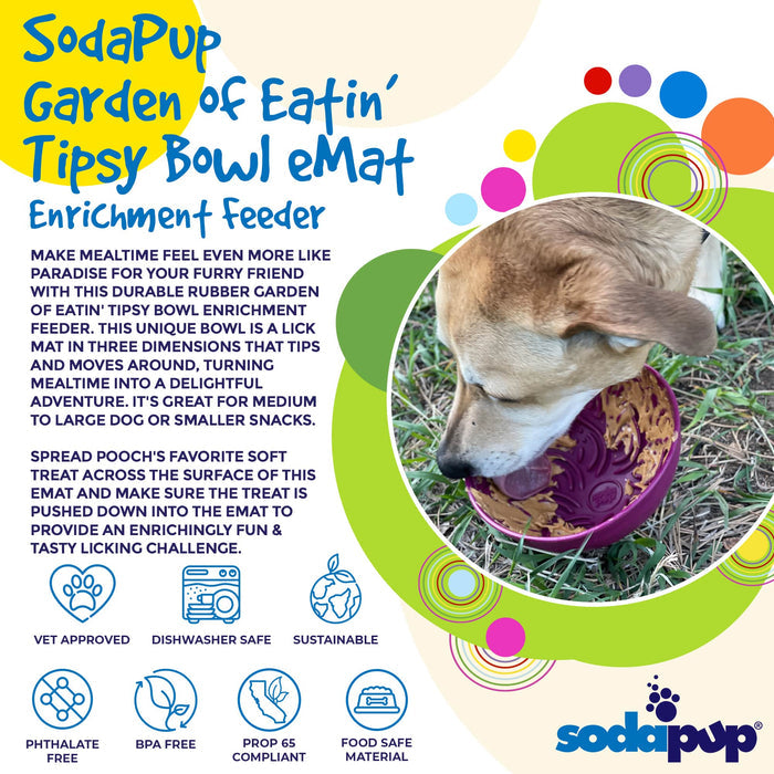 Garden of Eatin' Tipsy Bowl - Wobble Lick Mat for Dogs & Cats | USA Made