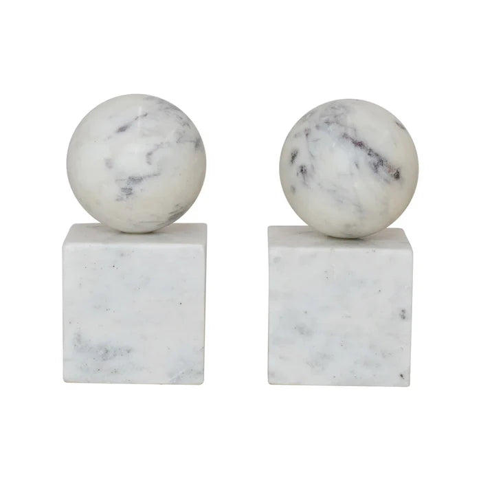 Geometric Marble Bookends