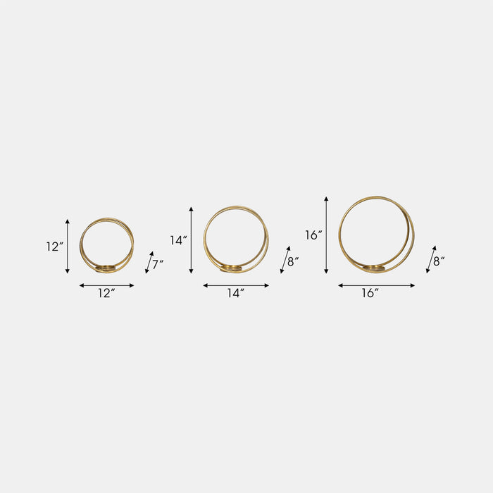 Gold Double Ring Candle Holder, Three sizes