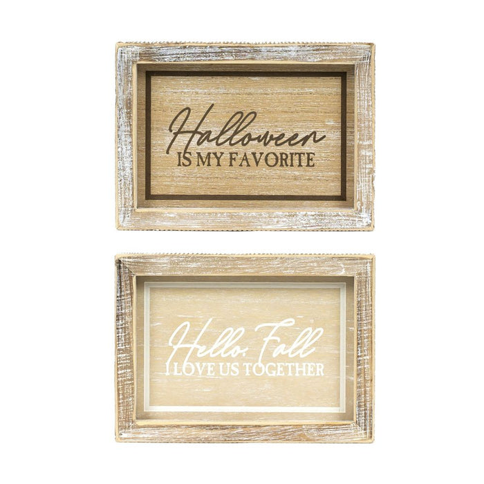 Halloween / Hello Fall Reversible Wood Sign