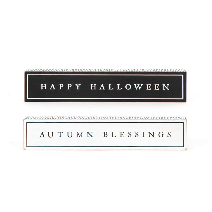 Happy Halloween / Autumn Blessing Reversible Wooden Sign