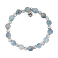 Harmony Collection- Silver with Aquamarine Jade Gemstone Bracelet
