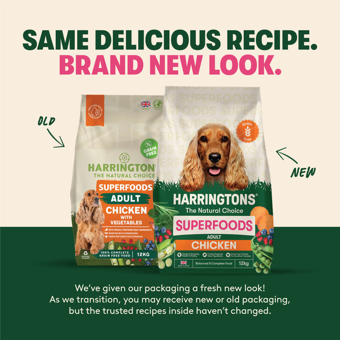Harringtons Superfoods Grain-Free Dry Adult Dog Food Chicken & Vegetables 12kg