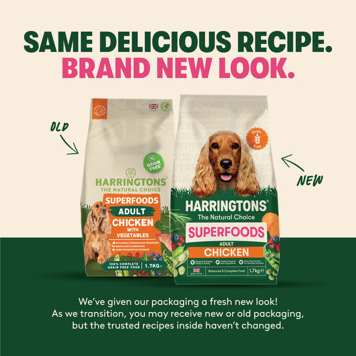 Harringtons Superfoods Grain-Free Dry Adult Dog Food Chicken & Vegetables 1.7kg