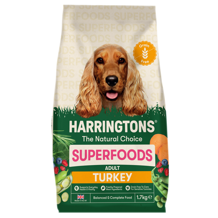 Harringtons Superfoods Grain-Free Dry Adult Dog Food Turkey & Vegetables 1.7kg