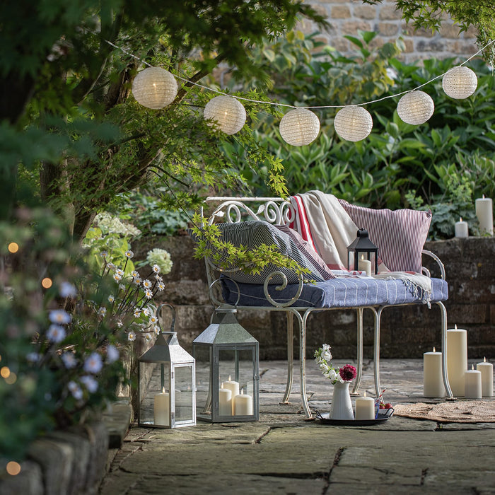 Hayle Large Metal Outdoor Lantern with TruGlow® Candle Trio and Remote Control
