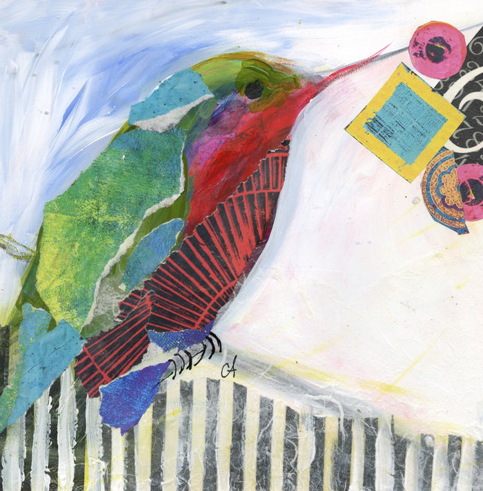 Watermedia painting, Hummer V by Christine Alfery