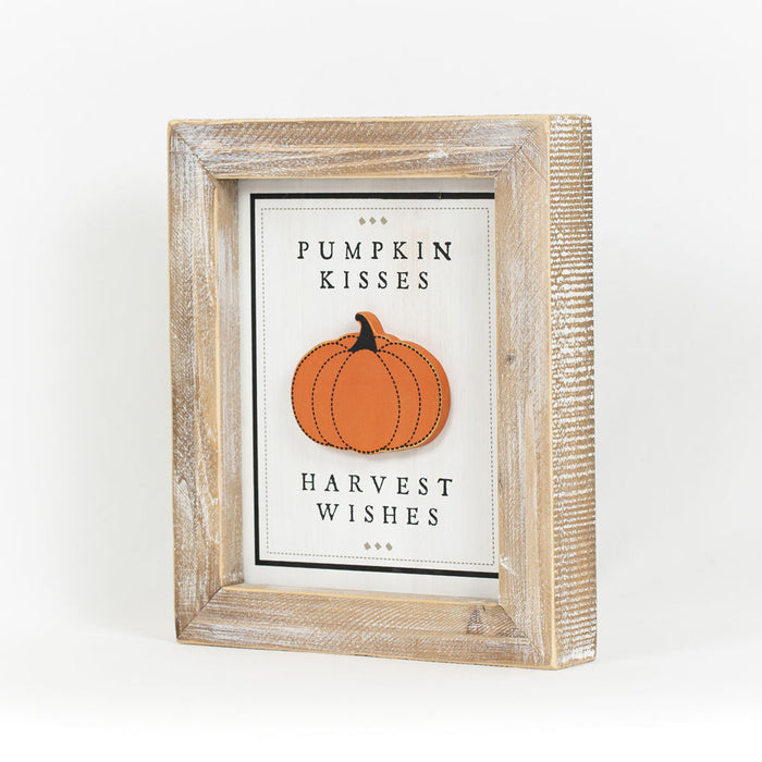 Just Keep Spinning / Pumpkin Kisses Reversible Wood Sign